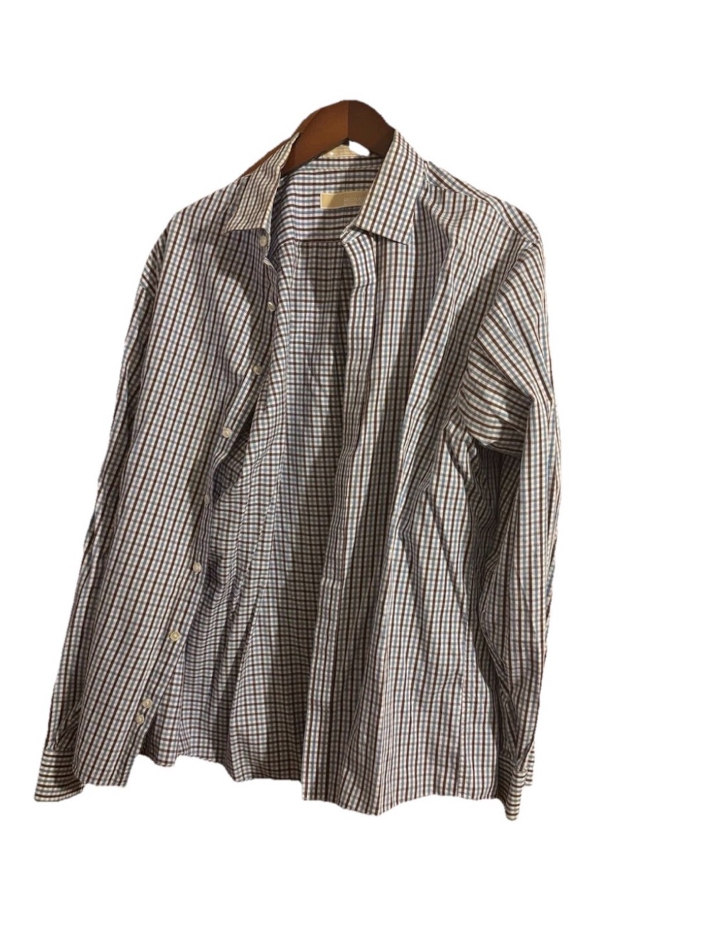 Michael Kors Men's Slim Fit Long Sleeve Button Front‎ Shirt 17 Multicolor Plaid